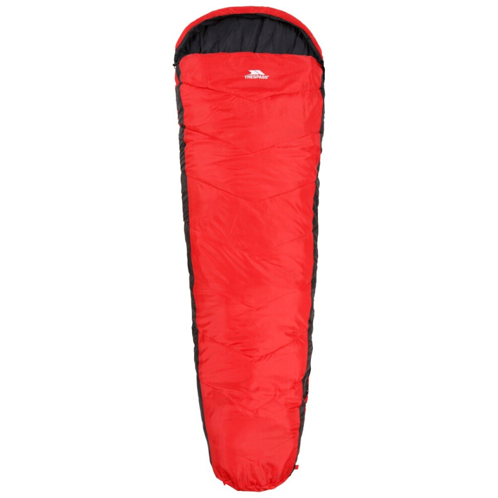 (One Size, Red) Trespass Sleeping Bag 3 Season Mummy Shape Doze-image-OPC-PBWYYQC-NEW