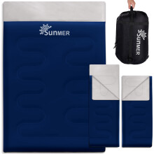 SUNMER Double Sleeping Bag - King Size - Converts into 2 Sleeping Bags