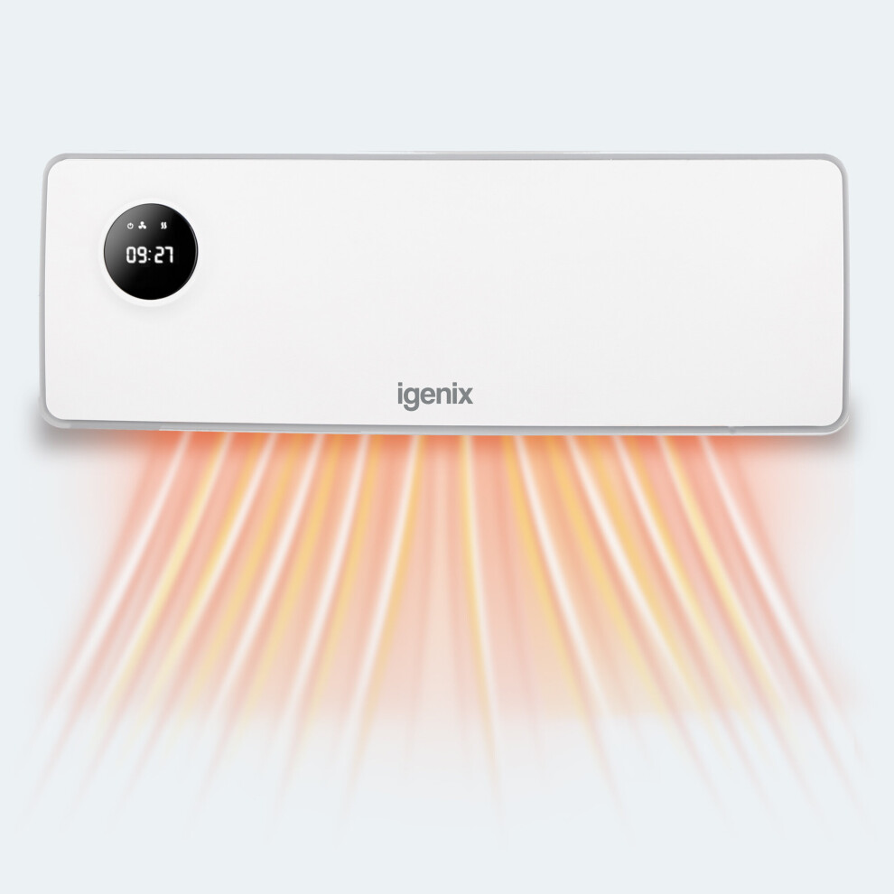 Over Door Downflow Fan Heater, 2000W, White, Igenix IGHW020TDW