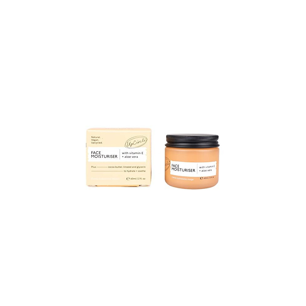 Upcircle Cream Face Moisturiser With Argan Powder 60Ml - Nourishing Day - Vitamin E, Aloe Vera, Glycerin, Shea + Coconut Butter - Natural, Vegan +