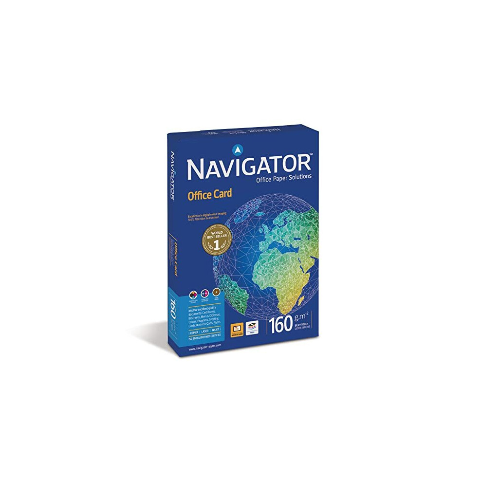 Nuco Navigator Office Card- A4 Colour Printer Paper - Multi-Purpose Printer Paper - Photocopier Paper - White - 160gsm - 250 Sheets