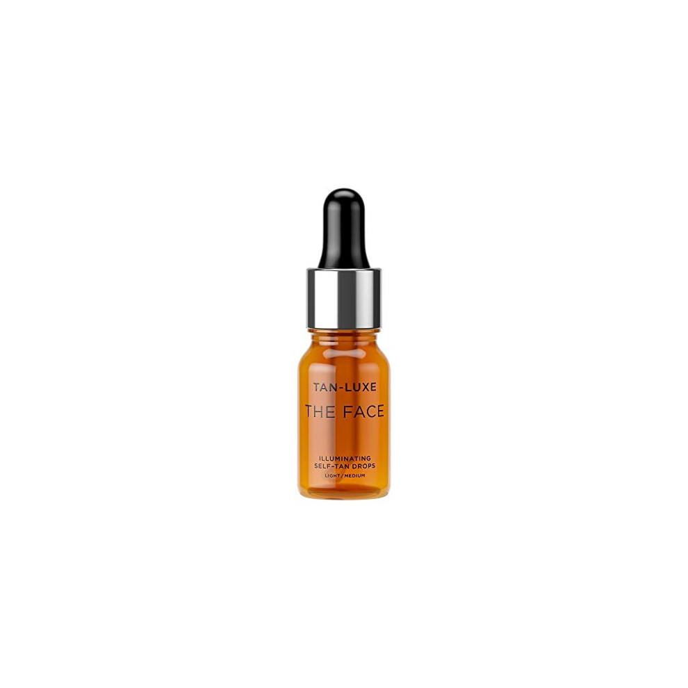 Tan Luxe THE FACE Self Tanning Drops, Medium (10 ml) Add to Skin Care for Custom Face Tan, Cruelty Free & Vegan