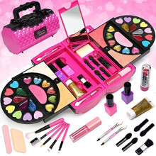 kids makeup sets for girls - 59 PCS make up set for girls Washable Make Up Starter Kit, Childrens Princess Pretend Play Games Toys Presents, Little