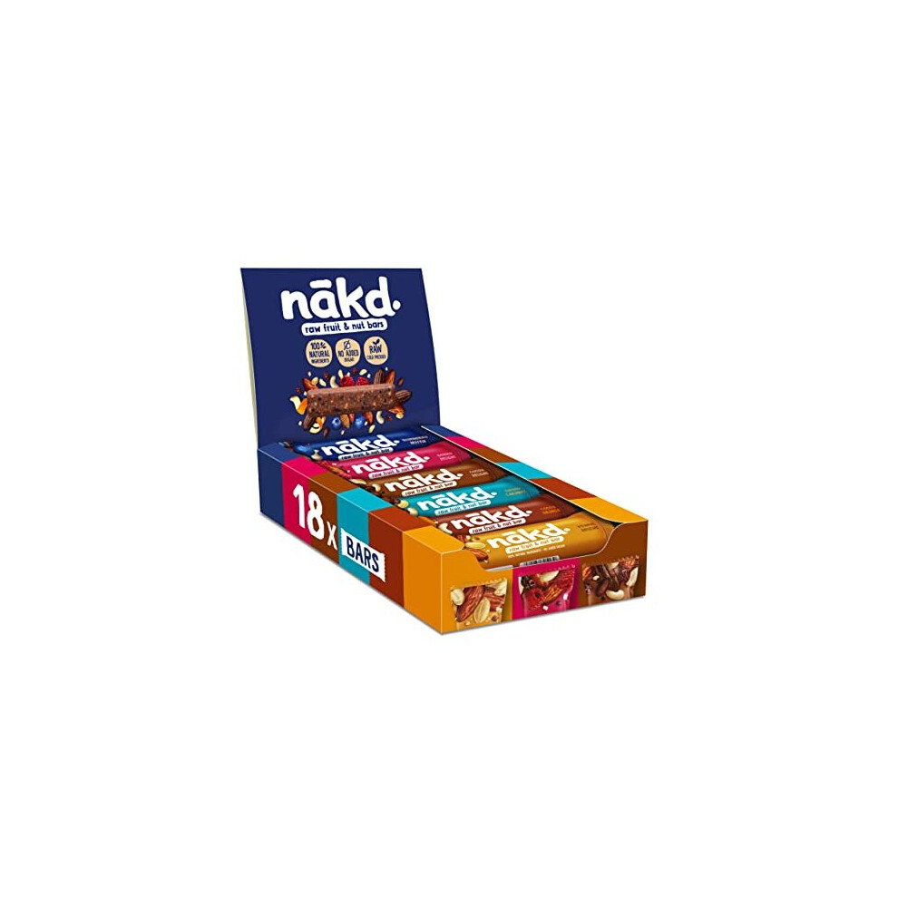 Nakd Fruit & Nut Bar Variety Pack - Vegan - Healthy Snack - Gluten Free - 35G X 18 Bars