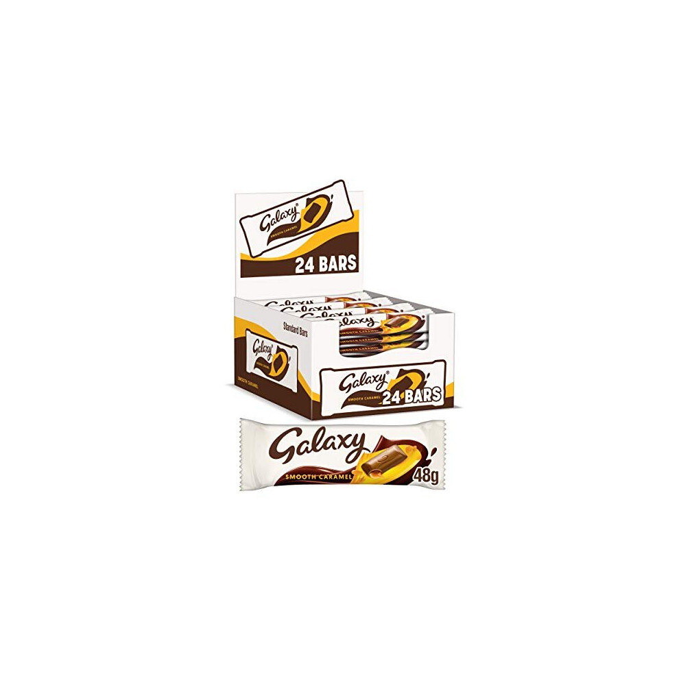 Galaxy Smooth Caramel & Milk Chocolate Bar, Chocolate Gift, Party Bag Fillers, 24 Bars of 48 g