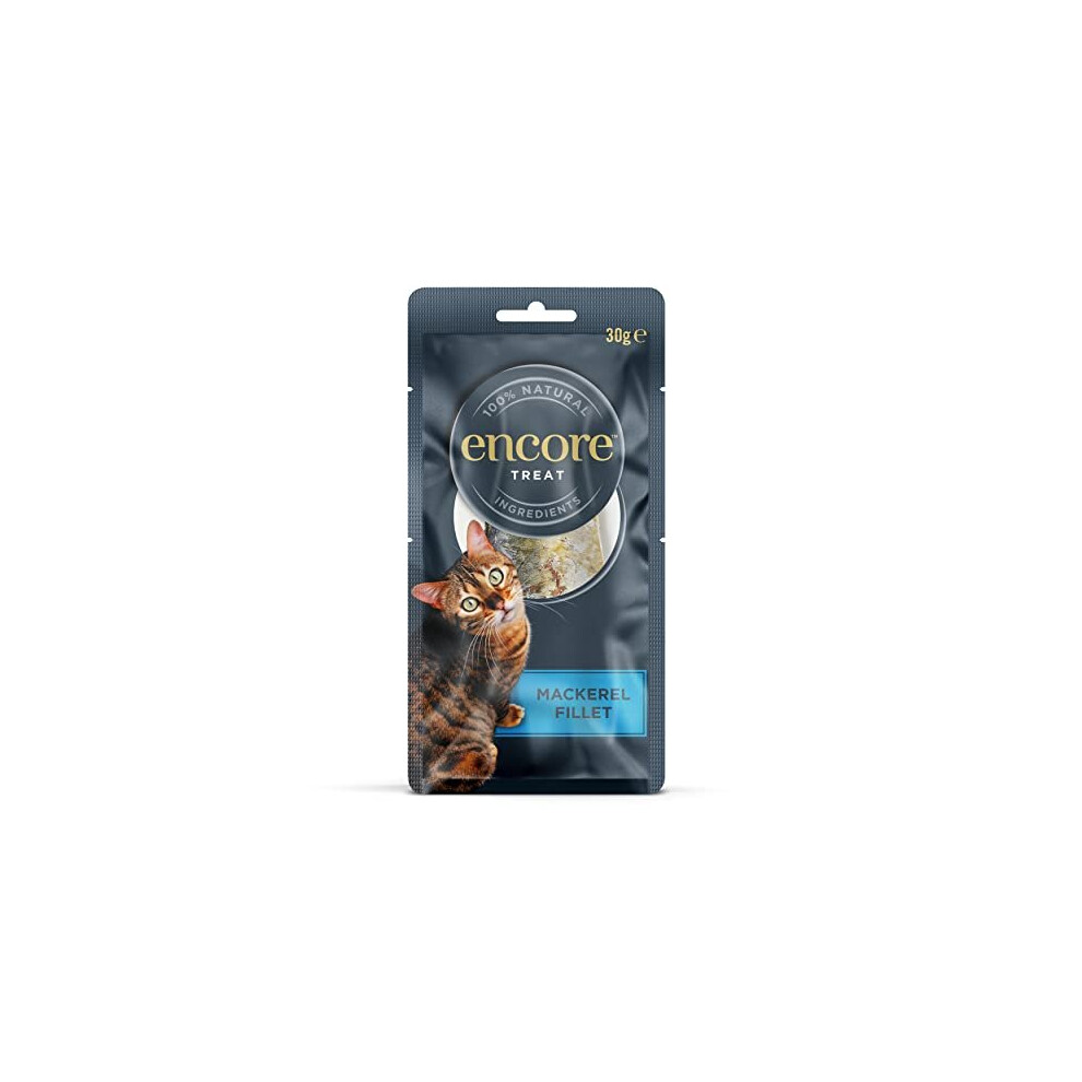 Encore 100% Natural Wet Cat Food, Pouch Treat, Mackerel Fillet Loin, 30G (Pack Of 12)