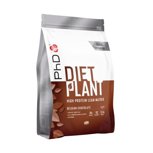 PhD Nutrition Diet Plant, High Protein Lean Matrix, Vegan Diet Protein Powder, Belgian Chocolate