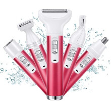 ACWOO Electric Lady Shaver, 5 in 1 Portable Electric Shaver for Women, Rechargeable Electric Razor Bikini Trimmer Female Shaver, Painless Wet and Dry