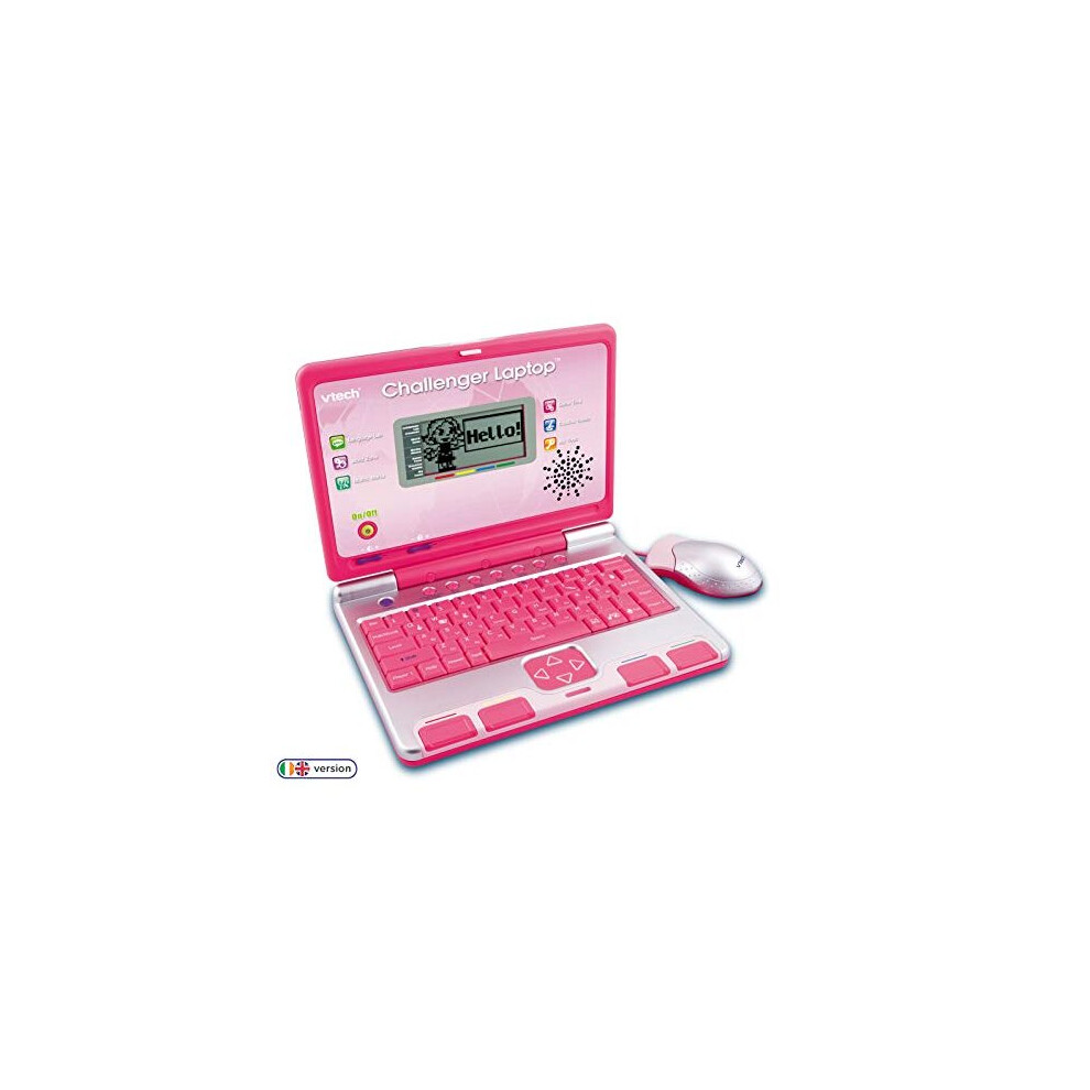 VTech Challenger Laptop, Pink, Kids Laptop with Vocabulary, Maths & French Learning Games, 2 Player Kids Computer, Educational Toy Computer for Kids,