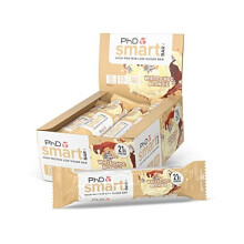 PhD Nutrition Smart Protein Bar, High Protein Low Sugar Protein Snacks, White Chocolate Blondie Flavour, 21 g of Protein, 64 g Bar (12 Pack)