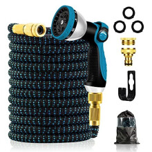 Expandable Garden Hose - 3 Times Expanding Flexible Magic Water Hosepipe with 10 Function Spray Gun 50FT/15M