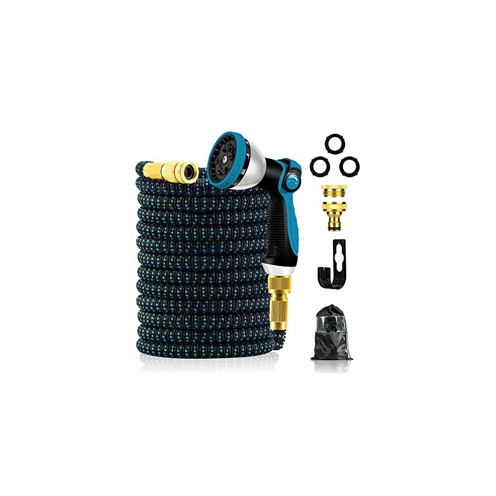 Expandable Garden Hose - 3 Times Expanding Flexible Magic Water Hosepipe with 10 Function Spray Gun 50FT/15M