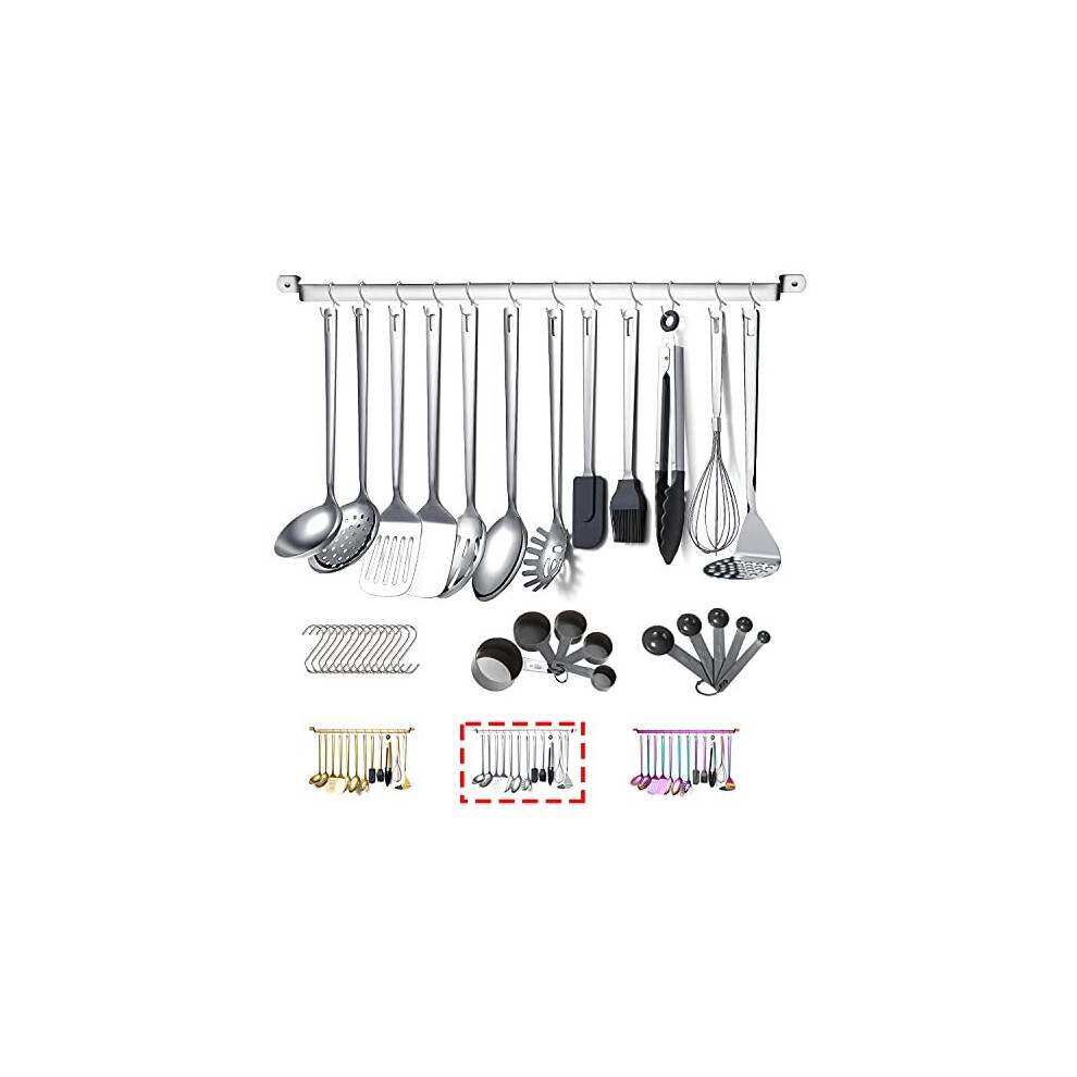 Stainless Steel Cooking Utensils Set,Kyraton 37 Pieces Kitchen Utensils Set,Kitchen Gadgets Cookware Set,Kitchen Tool Set with Utensil Holder