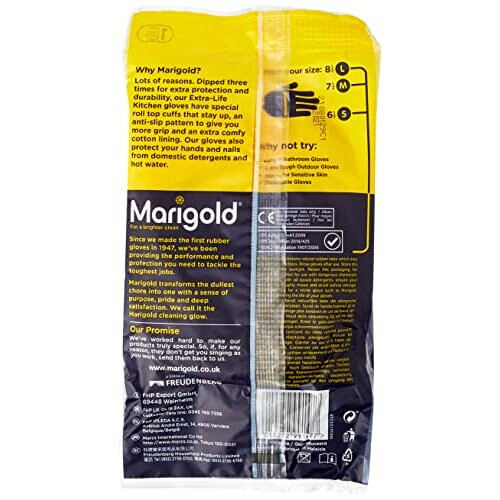MARIGOLD GLOVES KITCHEN MEDIUM MEDIUM | 6 PACK BUNDLE,Yellow 2