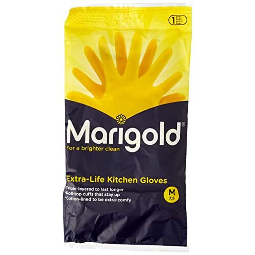 MARIGOLD GLOVES KITCHEN MEDIUM MEDIUM | 6 PACK BUNDLE,Yellow 1