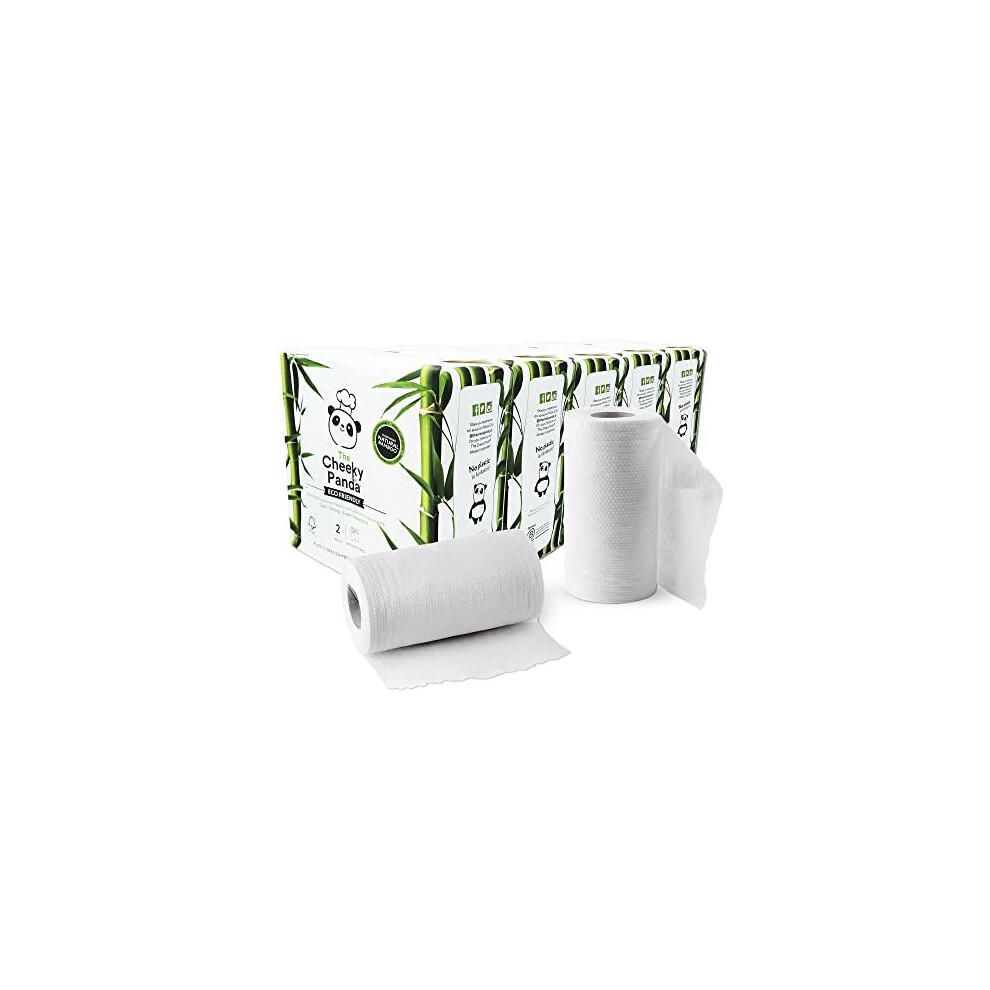 The Cheeky Panda Bamboo Kitchen Roll | 10 Kitchen Rolls - 1000 Super Strong Sheets | Naturally Strong And Absorbent Plastic Free Kitchen Paper Towels