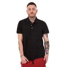 (Black, M) Malay Mens Plain Solid Polo Cotton T-Shirts Regular fit Casual Formal Shirt Top M-XXL