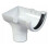 FloPlast RO2 Half Round Stop End Outlet, White - 112mm 1