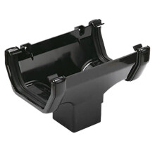 FloPlast ROS1 Square Line Running Outlet, Black - 114mm x 65mm