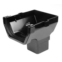 FloPlast Square Line Stop End Outlet, Black - 114mm x 65mm