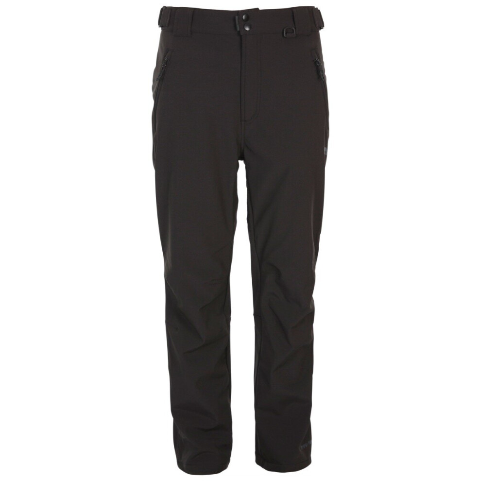 Men's Trespass Hemic Softshell Trousers - Black X - Size: M/SL