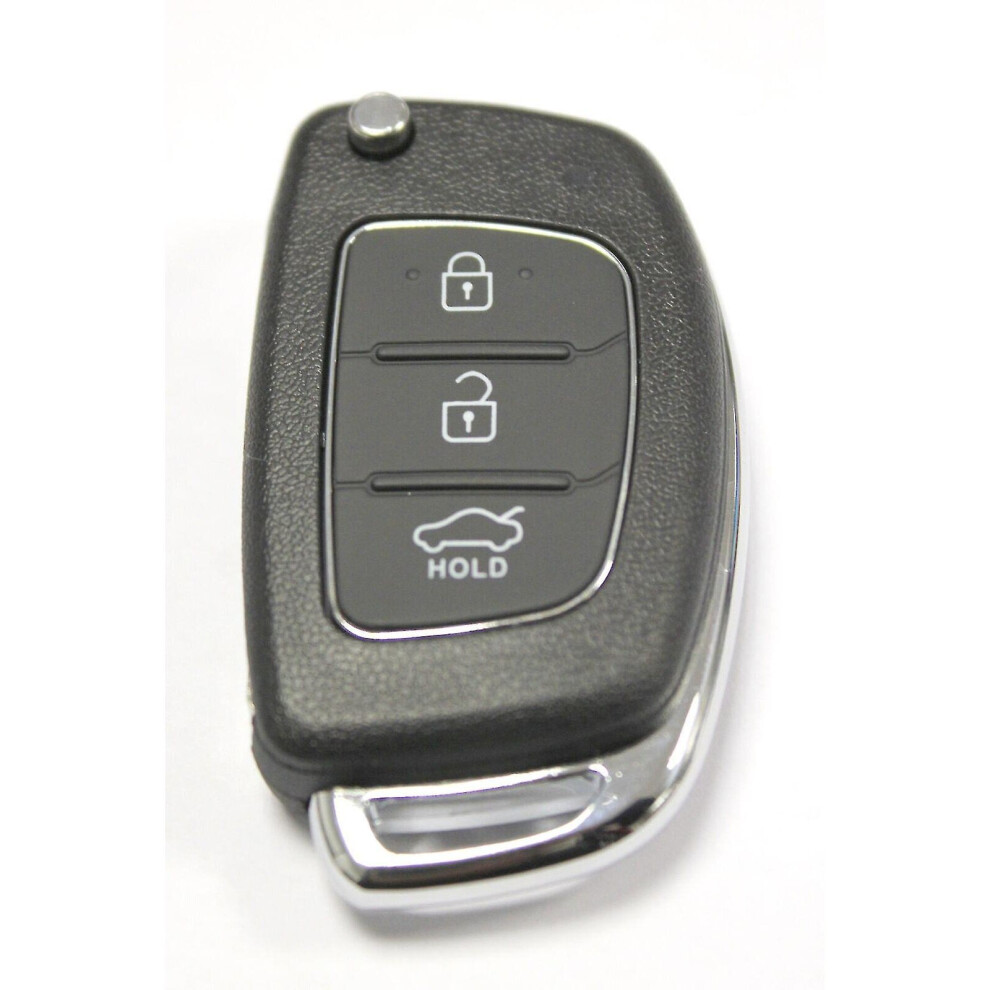 Rfc 3 Button Flip Key Case For Hyundai I10 I20 I40 Ix35 Santa Fe Remote Fob Black 9468842000922