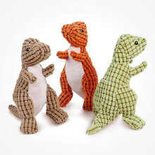 3 Pack Dog Chew Toys, Plush Dinosaurs Indestructible Pet Toys For Small, Medium, Large Breeds Dogs Durable Tough Squeaky Toys For Aggressive Chewers