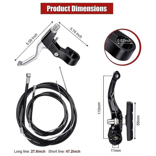 Complete Bicycle Mountain Bike Set,v Brake   Outer Cables   Lever   Front 2