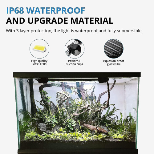 Led Aquarium Light With Timer Function, Submersible White And Blue Light, Adjustable Lighting For Fish Tank, 4w, 230 Lm 1