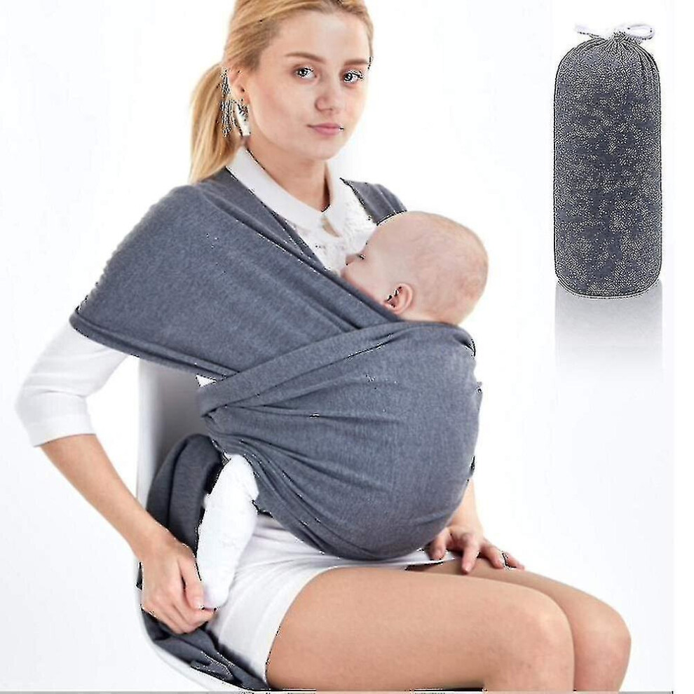 Baby Sling, High-Quality Baby Belly Carrier, Elastic Sling For Newborns And Toddlers Up To 15 Kg, 100% Soft Organic Cotton For Men And Women ( Gre Dark