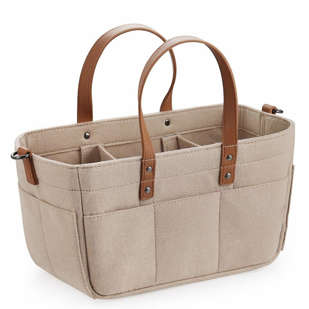 Baby Felt Nursery Organizer Basket Infant Diaper Bag With Handle Changing Nappy Kids A