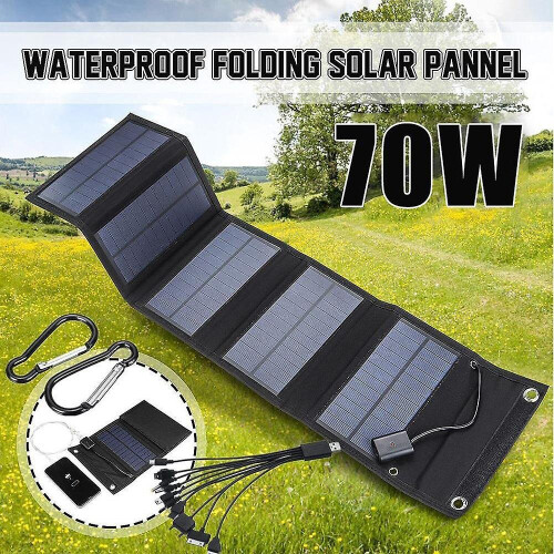 70w Foldable Usb Solar Panel Cell Charger Compatible Mobile Phone Hiking 1