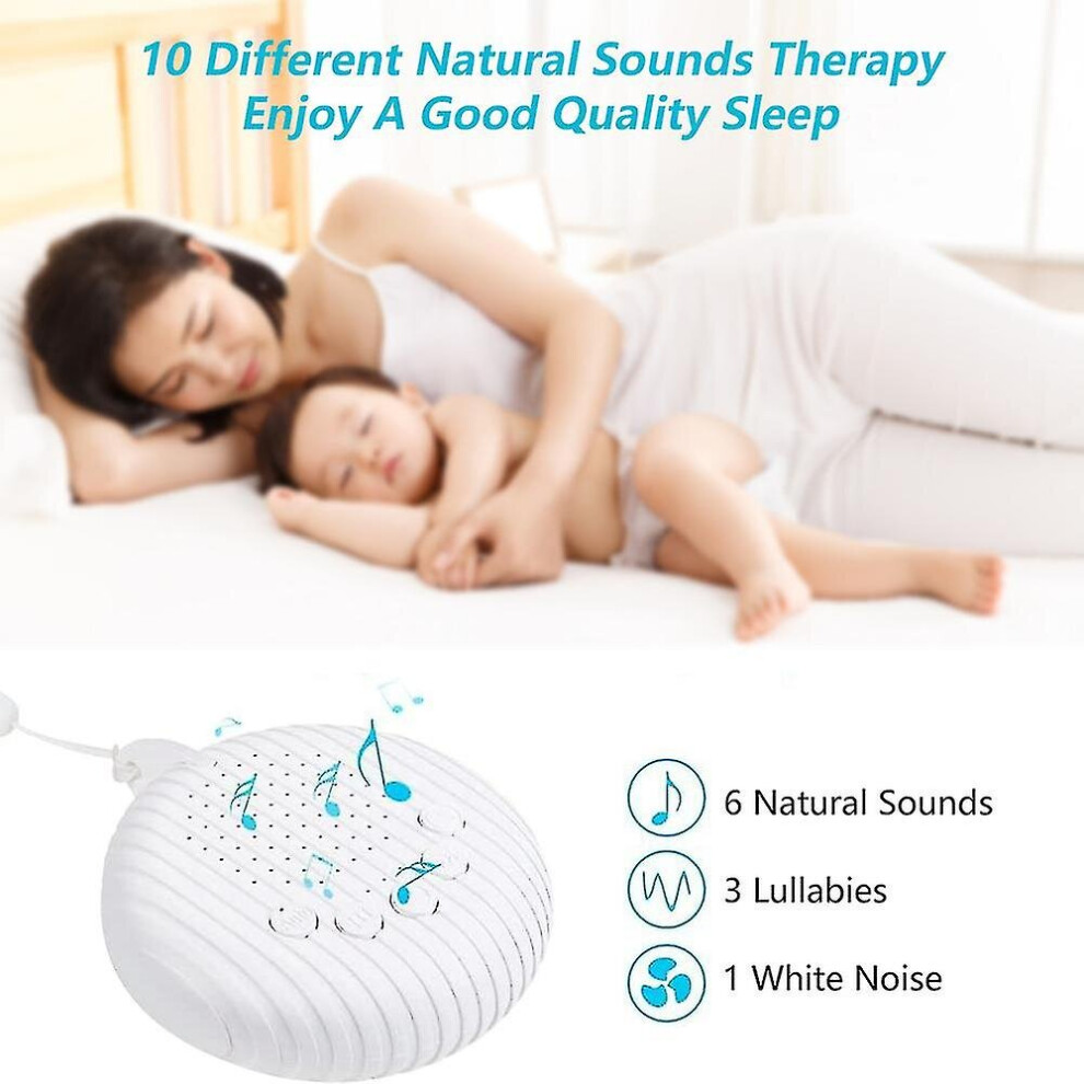 White Noise Machine, 10 Soothing Natural Sound Therapy Portable Sleep Sound Machine
