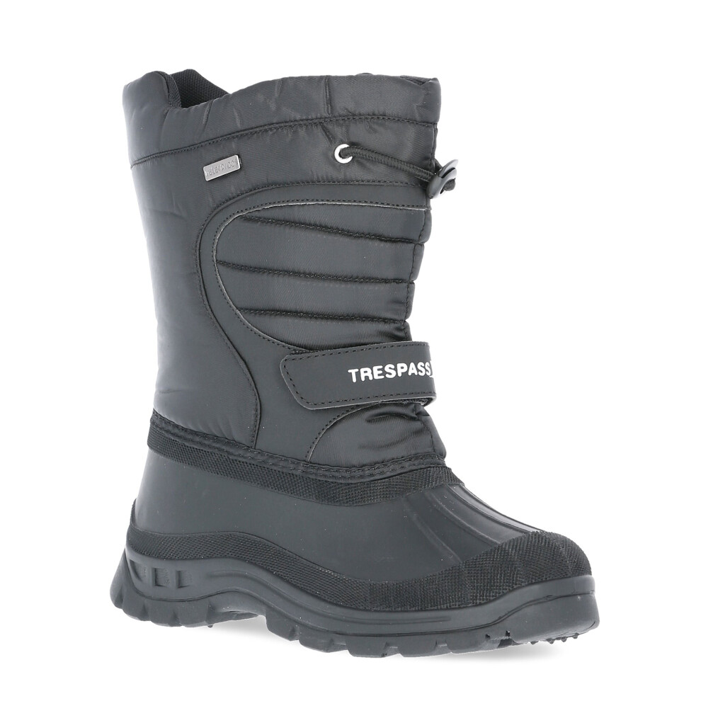 Trespass Mens Womens Pull On Snow Boots Black Winter Water Resistant Boots Dodo - Image 3