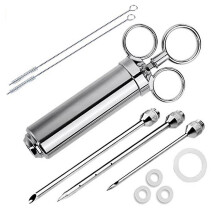 Meat Injector Syringe, Stainless Steel Marinade Flavor Injector Kit