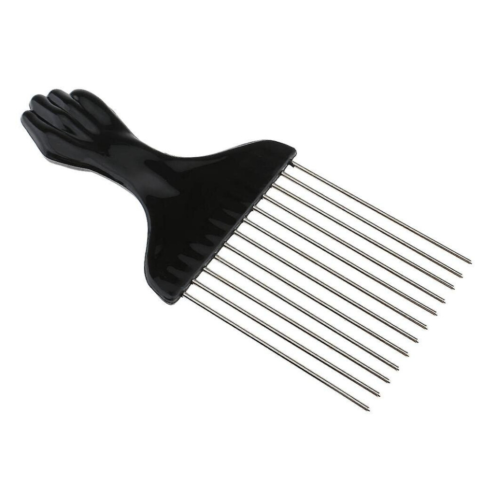 Unisex Stainless Steel Afro Comb, Curling Comb Hairdresser Salon Comb Hair Styling