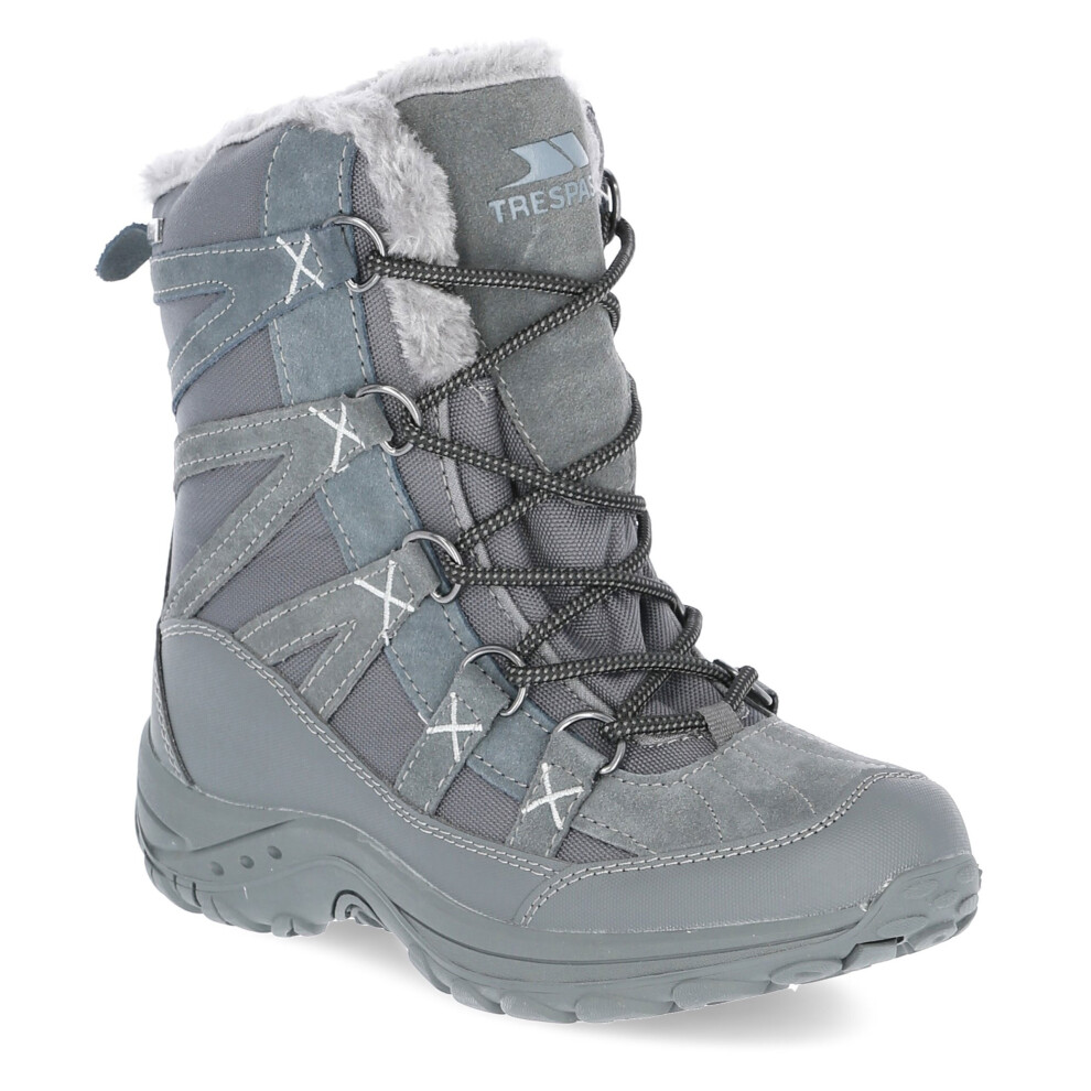 Women's Trespass Womens Ladies Zofia Waterproof Warm Winter Snow Boots - Grey - Size: 8