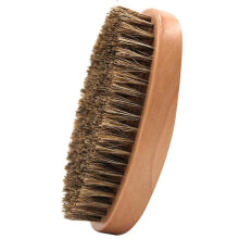 Men Natural Round Wood Boar Bristle Beard Hair Brush Mustache Comb
