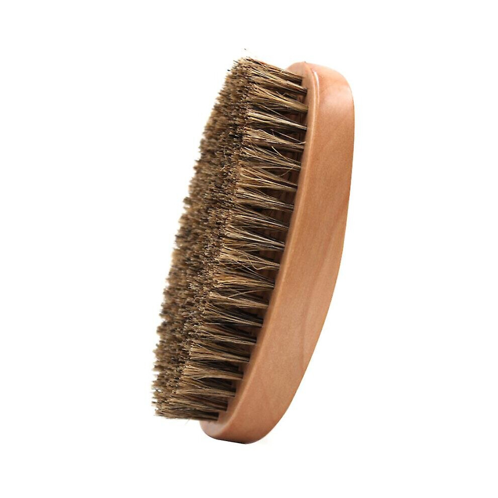 Men Natural Round Wood Boar Bristle Beard Hair Brush Mustache Comb