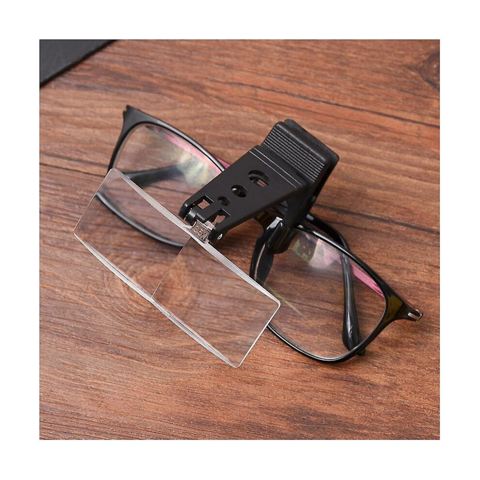 1.5x/2.5x/3.5x Magnifying Glass Optical Instruments Folding Clip On Eyeglass Loupe With 3 Acrylic L