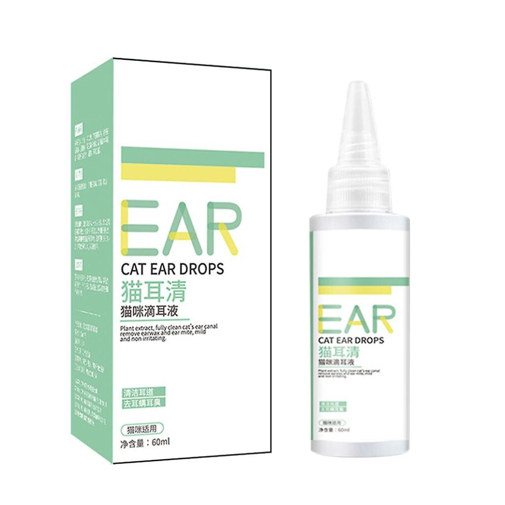 Pet Ear Cleaner 2.03 Oz Ear Drops To Remove Ear Mites Earwax Itch For Cats