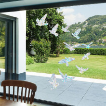 Anti-collision Window Alert Bird Stickers Silhouettes Glass Door Protection And Save Birds, Transparent (11 Silhouettesasuka)