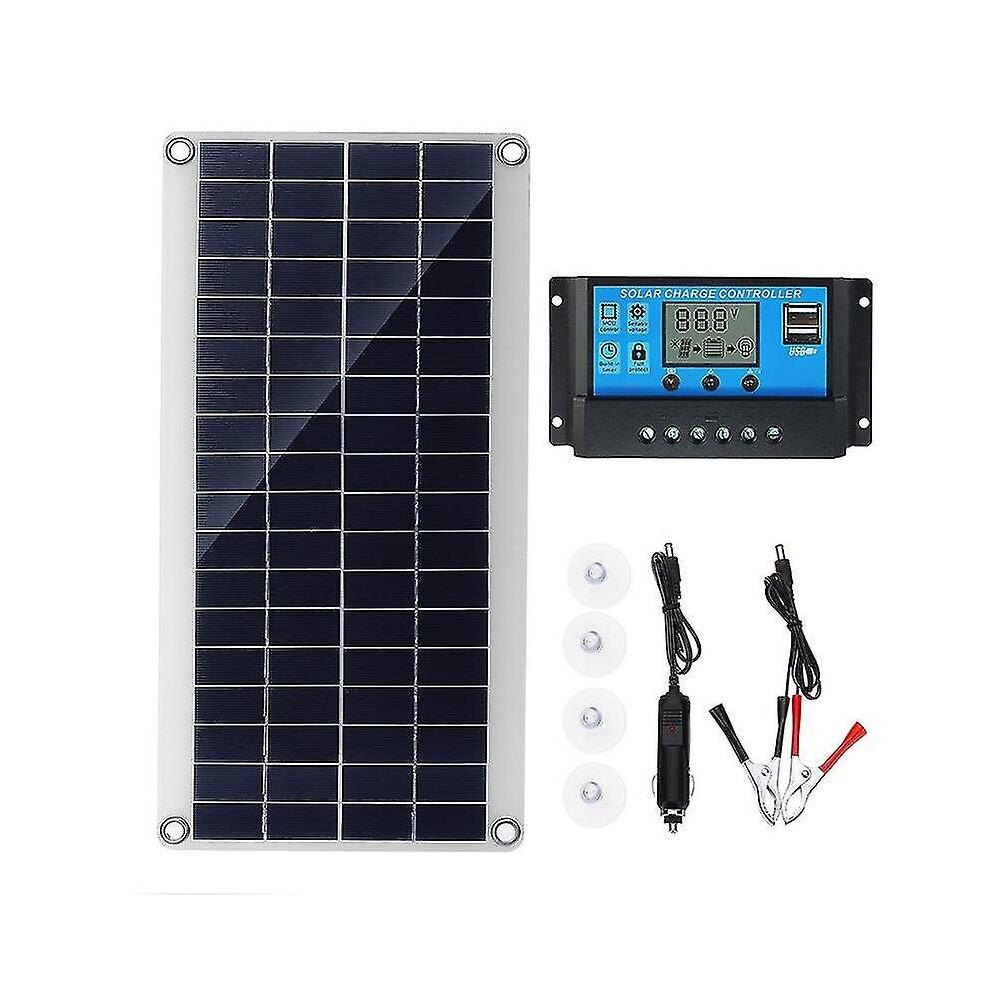 300W Solar Kit - Flexible Solar Panel Monocrystalline Pv Module 20A Controller For Boat Car Motorhome Home Shed Battery Power Charging_ssxjv 9468842016497