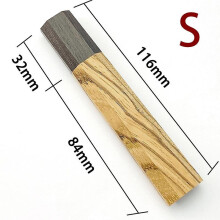 Tib 1piece Zebrawood Octagonal Knife Handle For Diy Semi-finished Damascus Knife Handle Material Kitchen Knife Handle Length 116mm