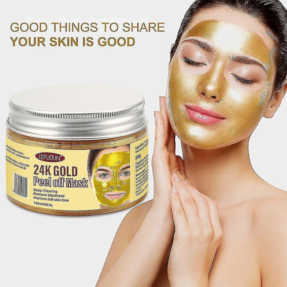 24K Tear Pull Facial Mask Lift Nourish Repair Mask Remove Blackheads, Acne And Brighten Skin Gold
