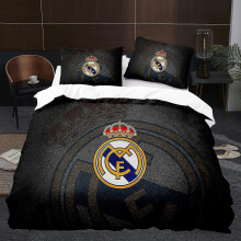 Ball Madrid Team Emblem K3# Bed Three-piece 3d Football Three-piece Size Real Madrid Quilt Cover