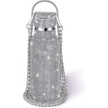 (purple, 500ml) Diamond Water Bottle Bling Rhinestone Stainless Steel Thermal Bottle Refillable Water Bottle Insulated Water Bottle Glitter