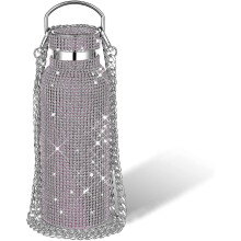 (pink, 500ml) Diamond Water Bottle Bling Rhinestone Stainless Steel Thermal Bottle Refillable Water Bottle Insulated Water Bottle Glitter