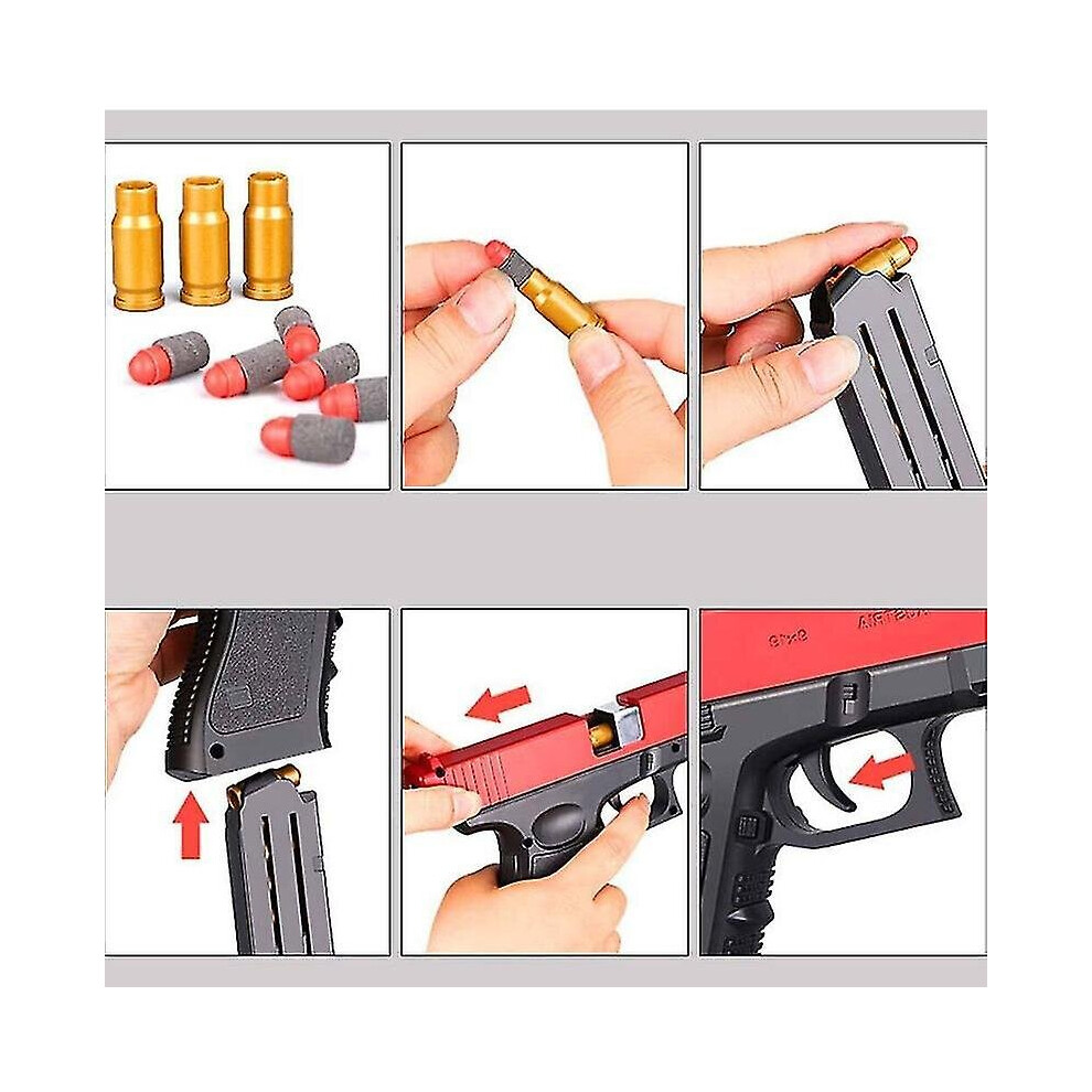 () Kids Toy Gun Gel Ball Shooter Blaster Pistol Soft Water Pearl Children's Gifts Red/Blue