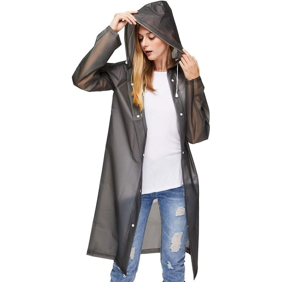 Hooded Waterproof Rain Ponchos Adult Women Men Eva Raincoat For Hiking Cycling Camping And Traveling, Waterproof And Breathablel)